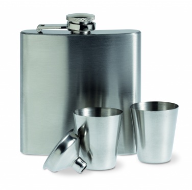 Logotrade promotional merchandise image of: Slim hip flask w 2 cups set