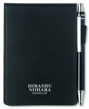 Logo trade promotional giveaways image of: A7 notepad in PU pouch w/pen