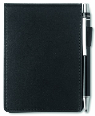 Logo trade business gift photo of: A7 notepad in PU pouch w/pen
