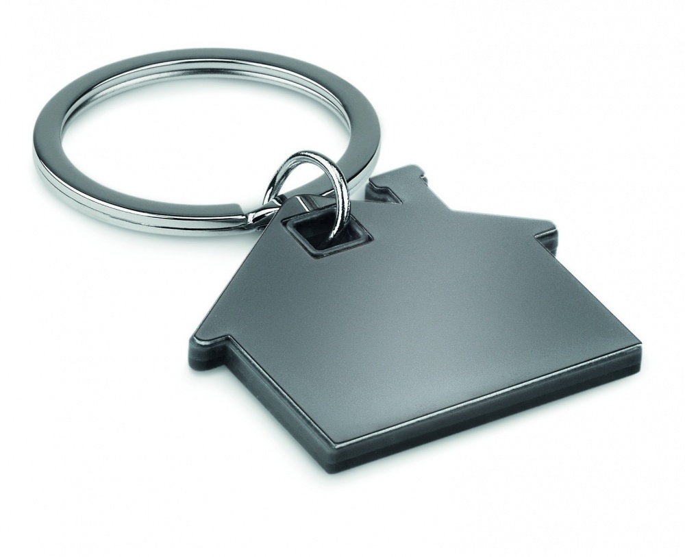 Logo trade promotional gift photo of: House shape plastic key ring Rezekne