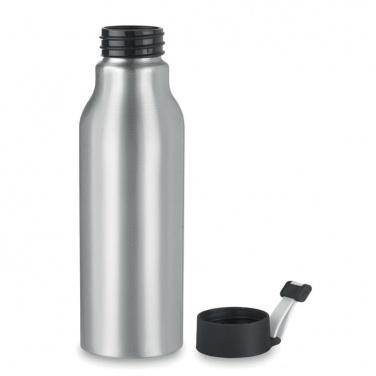 Logo trade promotional merchandise image of: Single-walled 500 ml aluminum bottle with a PP cap and a silicone strap