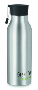 Logo trade corporate gift photo of: Single-walled 500 ml aluminum bottle with a PP cap and a silicone strap