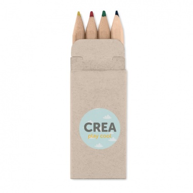 Logo trade promotional merchandise picture of: 4 mini coloured pencils
