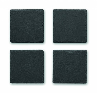 Logo trade promotional giveaways image of: Slate coasters with EVA bottom