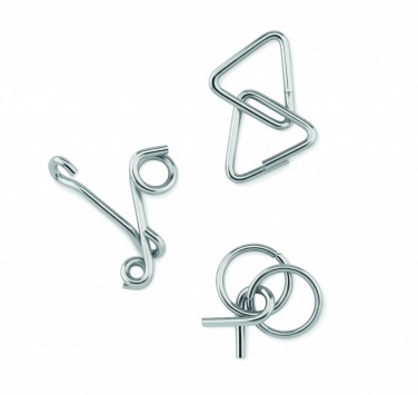 Logo trade promotional products image of: Set of 3 metal brain teasers