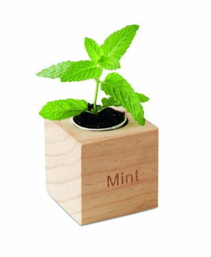 Logotrade advertising product image of: Herb pot wood "MINT"