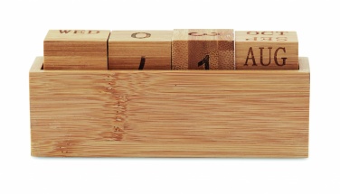 Logo trade business gift photo of: Bamboo calendar