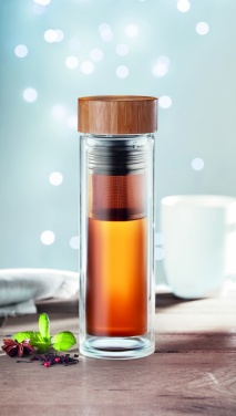 Logo trade promotional products picture of: Double wall glass bottle 400ml München