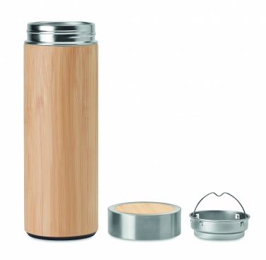 Logo trade promotional gifts picture of: Double wall bamboo flask 400ml