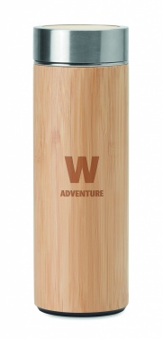 Logo trade promotional merchandise image of: Double wall bamboo flask 400ml