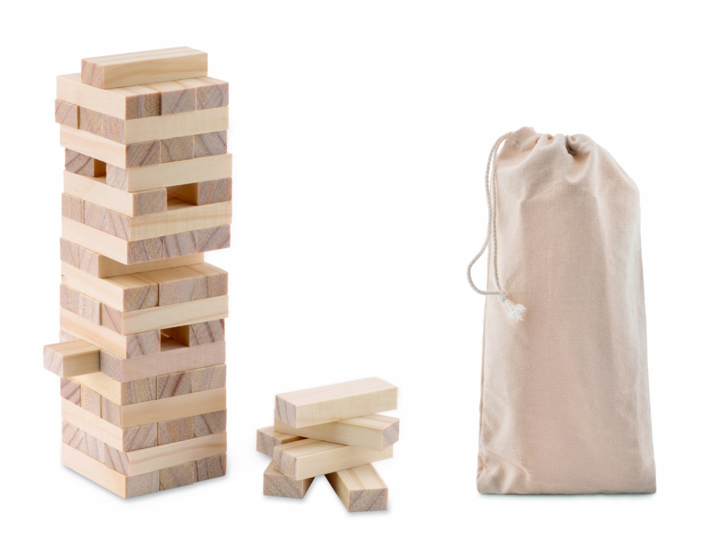 Logo trade promotional merchandise photo of: Tower game in cotton pouch