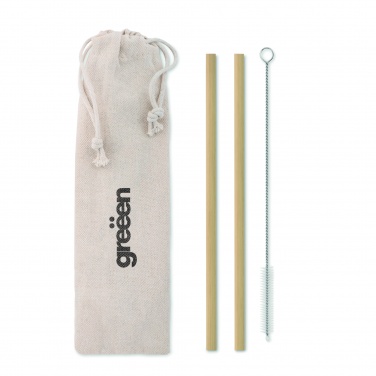 Logo trade corporate gifts image of: Bamboo Straw w/brush in pouch