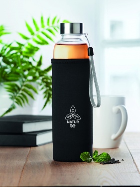 Logo trade advertising products image of: Single wall glass bottle 500ml