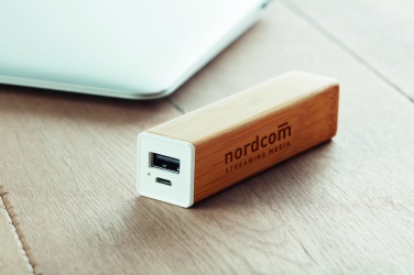 Logotrade promotional product picture of: Power bank bamboo 2200 mAh POWERBAM