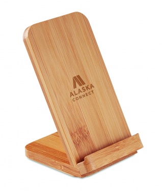 Logo trade promotional item photo of: Bamboo wireless charge stand 5W WIRESTAND