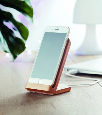 Logotrade promotional product picture of: Bamboo wireless charge stand 5W WIRESTAND