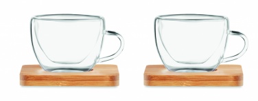 Logo trade promotional merchandise image of: Set of 2 double wall espresso