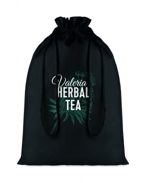 Logo trade promotional giveaways image of: Large Cotton draw cord bag black