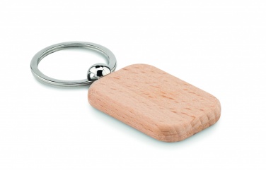 Logo trade promotional gifts picture of: Rectangular wooden key ring Bauska