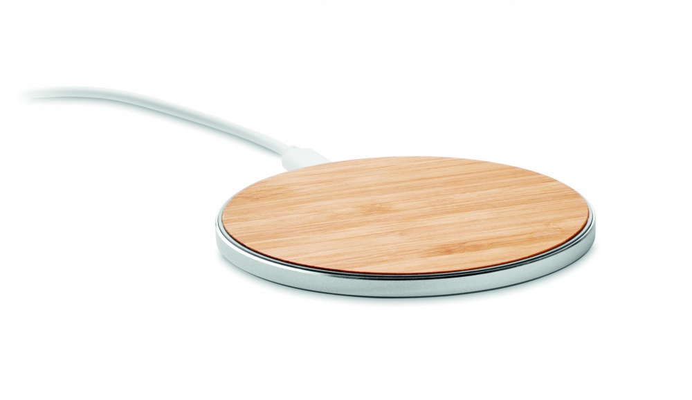 Logo trade promotional merchandise picture of: Bamboo wireless charger 10W DESPAD
