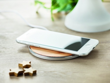 Logo trade promotional product photo of: Bamboo wireless charger 10W DESPAD