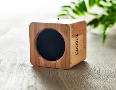Logo trade promotional merchandise picture of: Bamboo wireless speaker