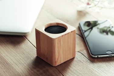 Logo trade promotional items image of: Bamboo wireless speaker