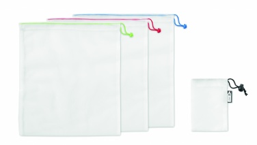 Logo trade promotional gifts picture of: Set of 3 RPET mesh food bags