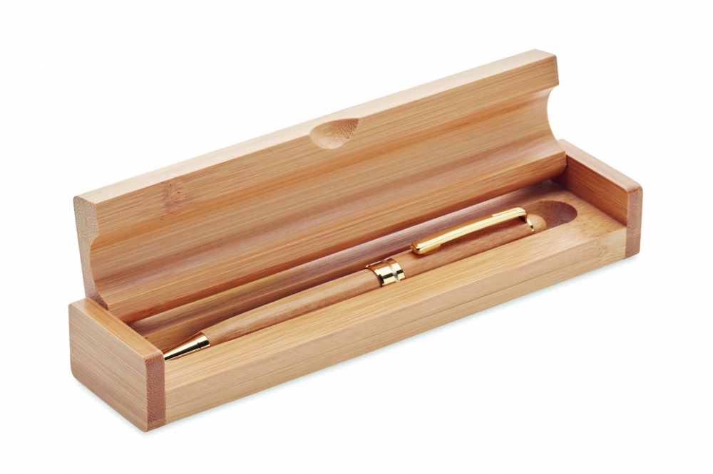 Logotrade promotional giveaway picture of: Bamboo twist-action ballpoint pen in a box