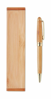 Logotrade corporate gift picture of: Bamboo twist-action ballpoint pen in a box