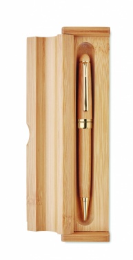 Logotrade advertising product image of: Bamboo twist-action ballpoint pen in a box
