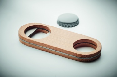Logotrade promotional merchandise picture of: Oval Bamboo bottle opener VALBAMPER