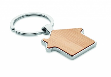 Logo trade advertising products picture of: House key ring metal bamboo NORDIC