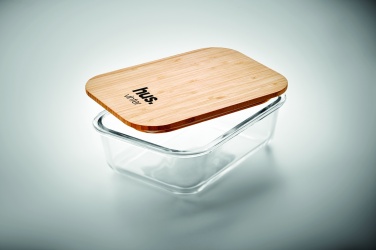 Logo trade promotional gift photo of: Glass lunchbox with bamboo lid
