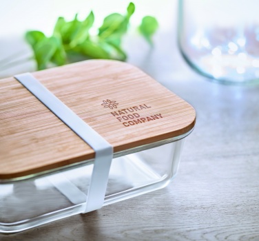 Logo trade promotional product photo of: Glass lunchbox with bamboo lid
