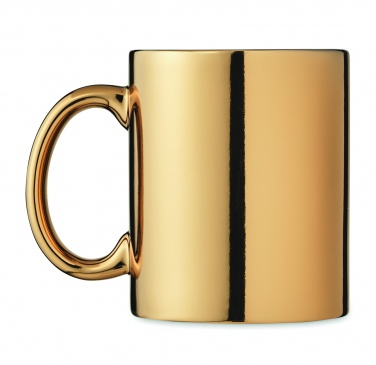 Logo trade promotional giveaways image of: Ceramic mug metallic 300 ml
