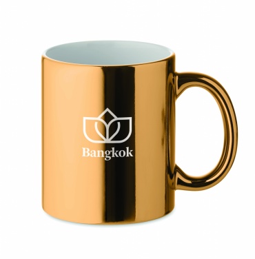 Logo trade promotional giveaway photo of: Ceramic mug metallic 300 ml