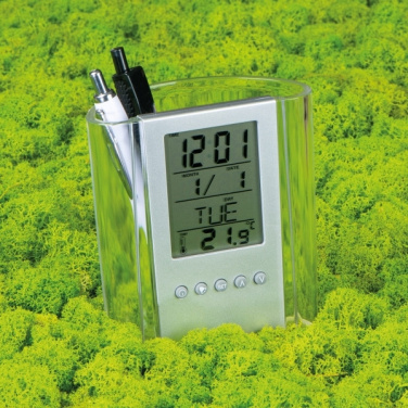 Logo trade promotional giveaways picture of: Acrylic desk pen holder MADRID