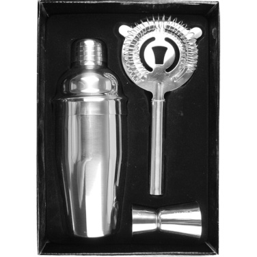 Logotrade promotional item picture of: Metal cocktail set, 3-piece MESSINA