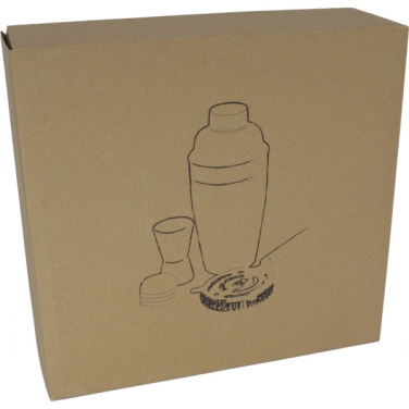 Logo trade promotional merchandise picture of: Metal cocktail set, 3-piece MESSINA