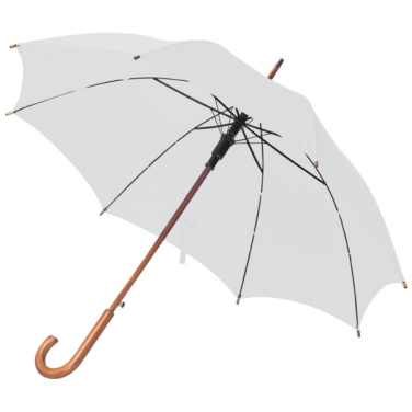 Logo trade corporate gift photo of: Wooden automatic umbrella NANCY