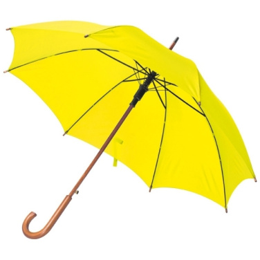 Logo trade promotional gift photo of: Wooden automatic umbrella NANCY