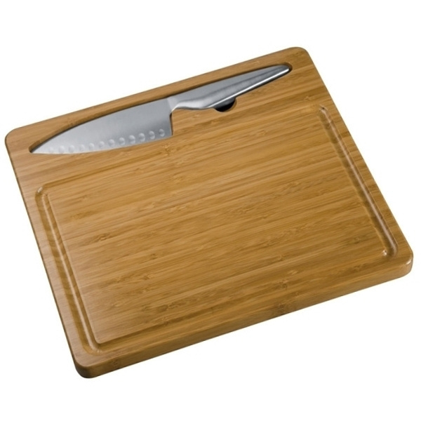 Logo trade promotional giveaway photo of: Cutting board with knife MANTOVA