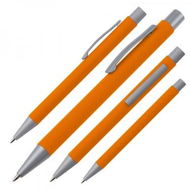 Logo trade promotional giveaways image of: Metal ballpen soft touch ABU DHABI