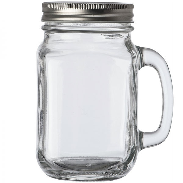 Logotrade corporate gift picture of: Drinking glass with handle and lid TREVISO 450 ml