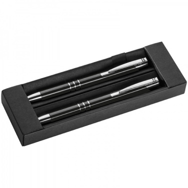 Logo trade promotional giveaways image of: Metal writing set CLAREMONT
