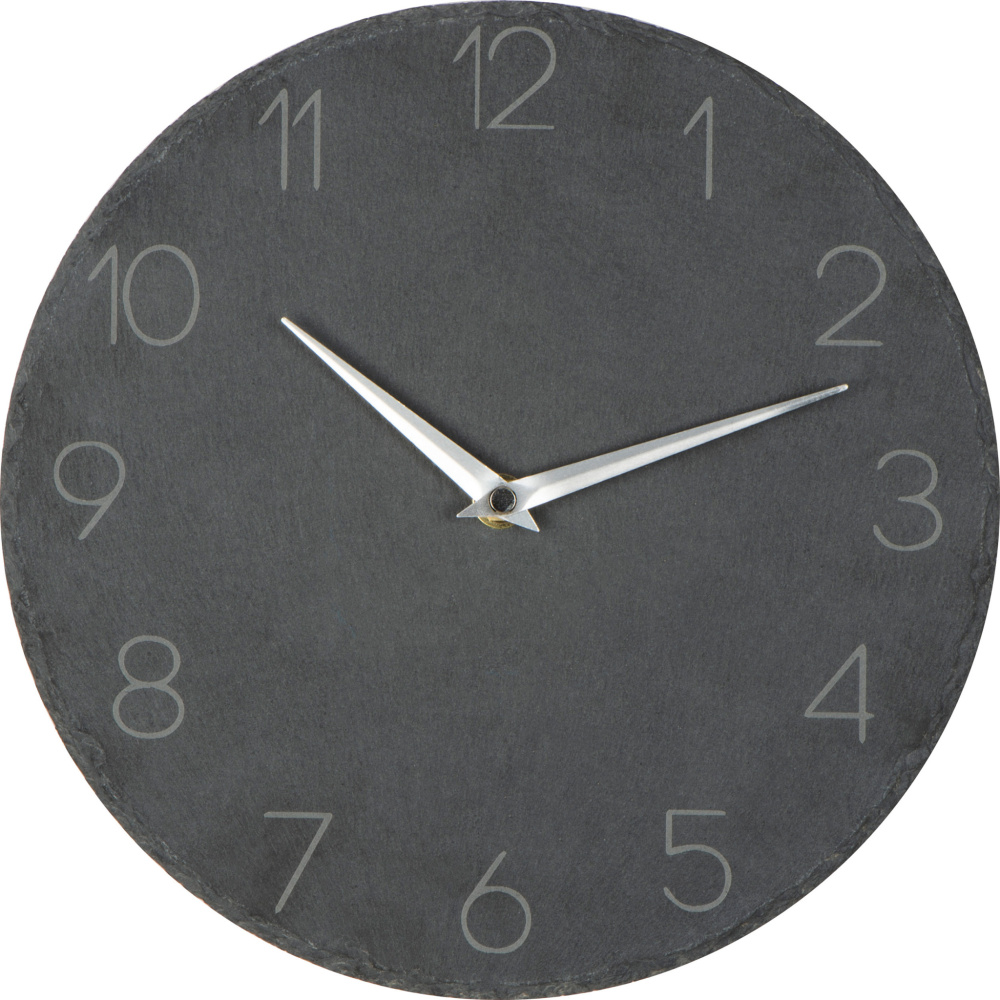 Logo trade corporate gift photo of: Slate wall clock GRAZ