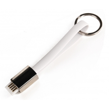 Logo trade corporate gifts image of: Data transfer cable and keyring