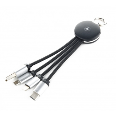 Logo trade promotional items picture of: 3in1 cable with enlighted logo for engraving, RXD-368