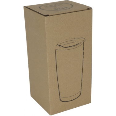 Logo trade promotional giveaway photo of: Stainless steel mug with wooden look COSTA RICA 550 ml